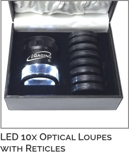 LED 10x Optical Loupeswith Reticles